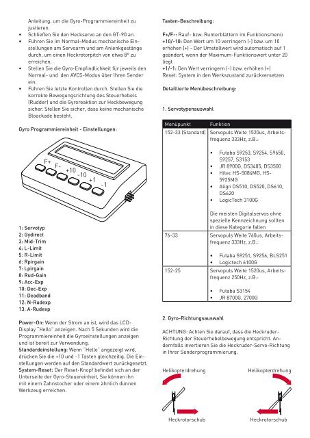 Gyro GT-90 Betriebsanleitung - GTOYS