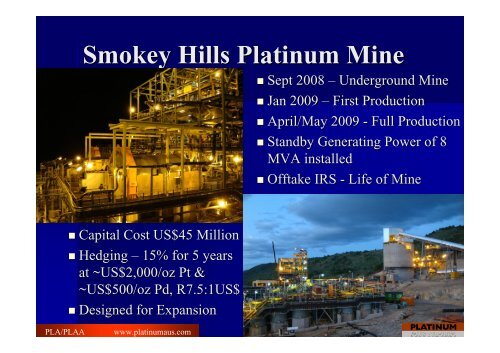 Delivering Low Cost Platinum Production