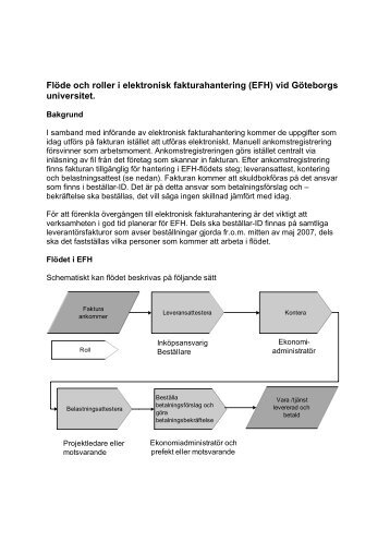Flöde och roller i EFH - Göteborgs universitet