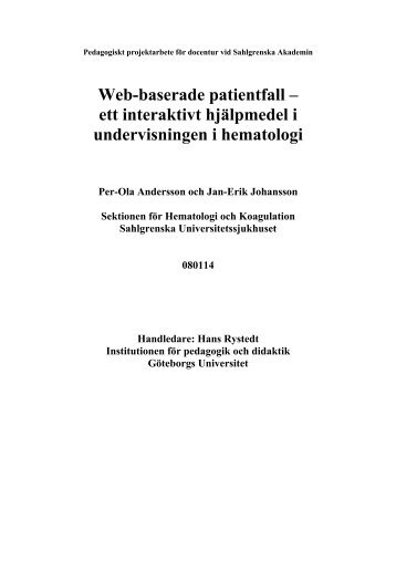 Web-baserade patientfall - Göteborgs universitet