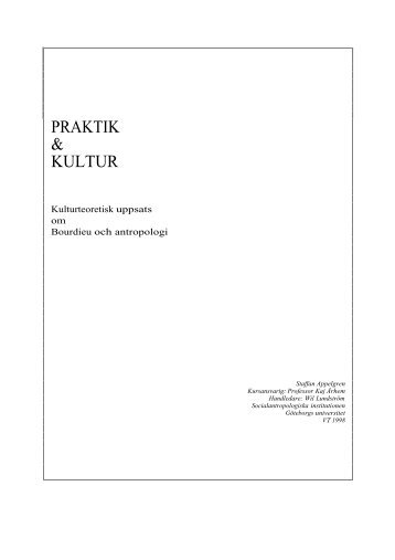 PRAKTIK & KULTUR - Göteborgs universitet