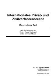 Internationales Privatrecht - besonderer Teil