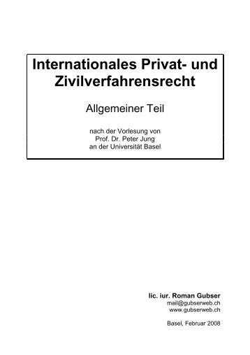 Internationales Privatrecht - allgemeiner Teil