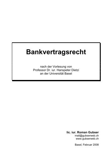 Bankvertragsrecht