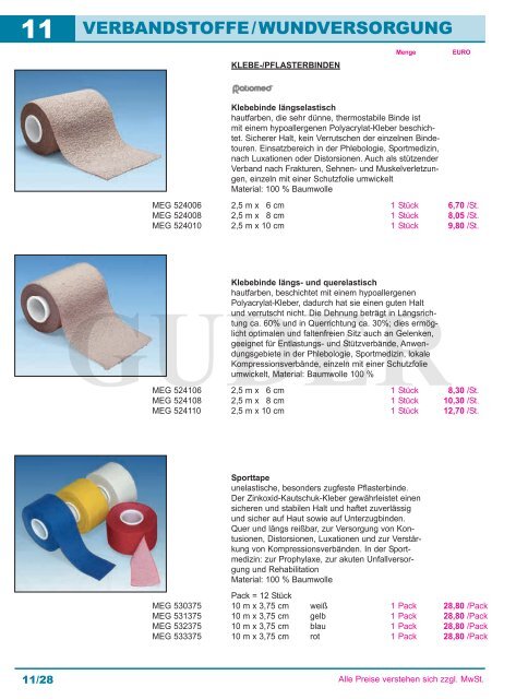 11 - Verbandstoffe, Wundversorgung