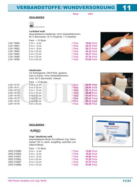 11 - Verbandstoffe, Wundversorgung