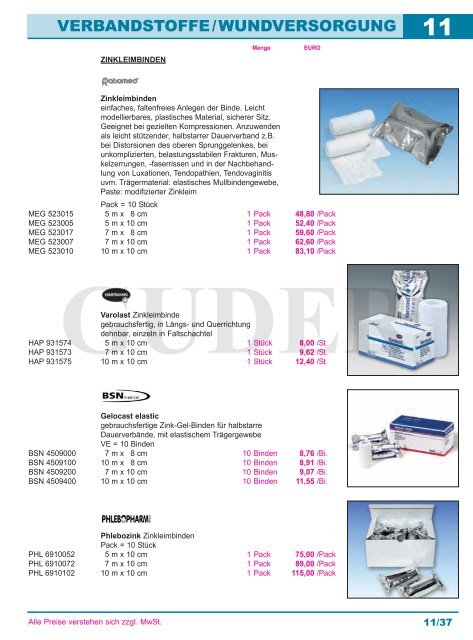 11 - Verbandstoffe, Wundversorgung