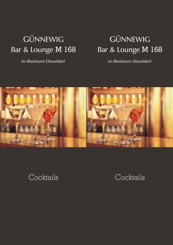 List of Cocktails - bei den Günnewig Hotels und Restaurants