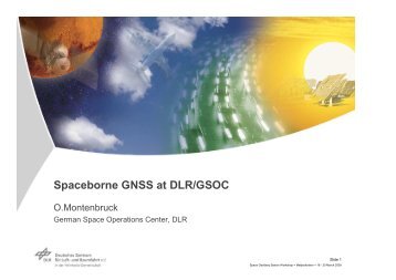 Spaceborne GNSS at DLR/GSOC - Space Geodesy Programme