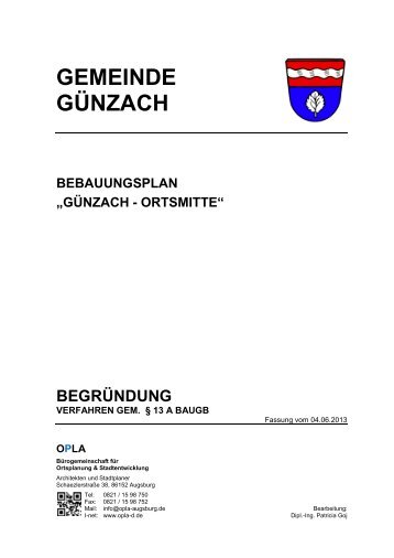 Begründung Verfahren gem. §13A BauGb - Günzach