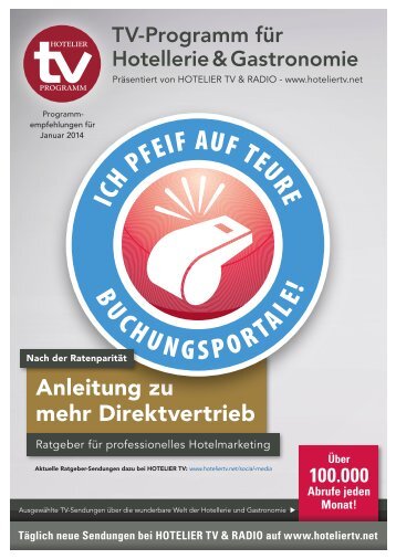 HOTEL TV PROGRAMM Januar 2014 - Anleitung zu mehr Direktvertrieb - Ratgeber für professionelles Hotelmarketing