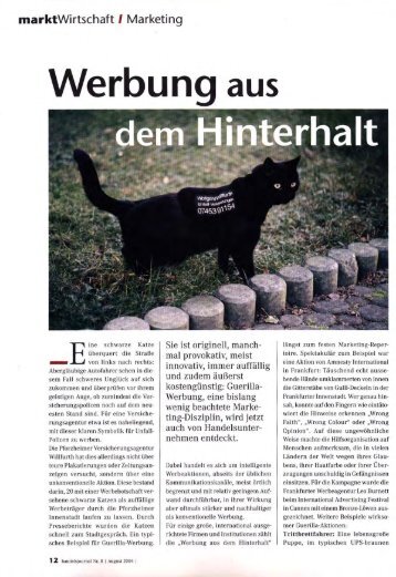 ine schwarze Katze - Guerilla-Marketing-Portal