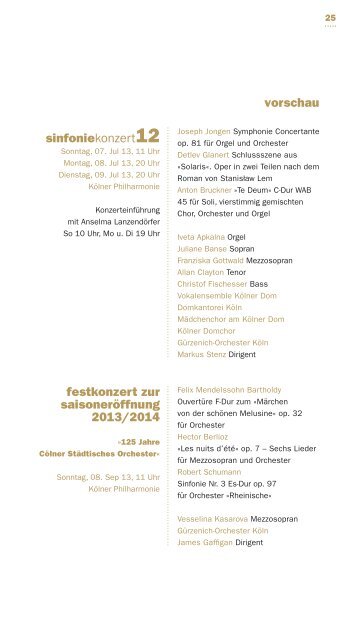 Programmheft ansehen - Gürzenich Orchester