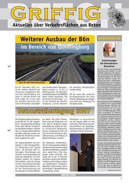 Broschüre Griffig 2/2007 - Gütegemeinschaft Verkehrsflächen aus ...