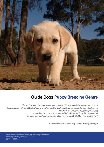 Guide Dogs Puppy Breeding Centre - Guide Dogs NSW/ACT