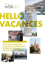 HEllo VAcAncES - WBK - Weiterbildungskurse Dübendorf