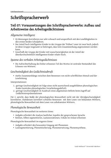 Schriftspracherwerb - Guido Nottbusch