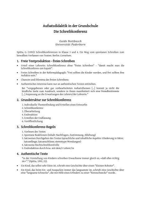 Aufsatzdidaktik in der Grundschule Die ... - Guido Nottbusch