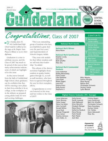 Congratulations, Class of 2007 - Guilderland Central School District