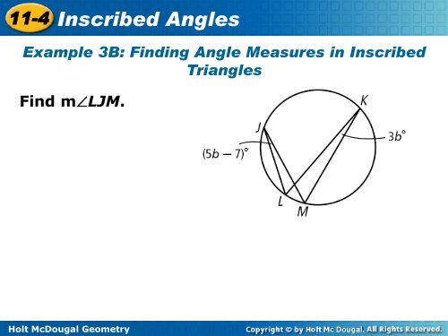 11-4 Inscribed Angles 11-4 Inscribed Angles