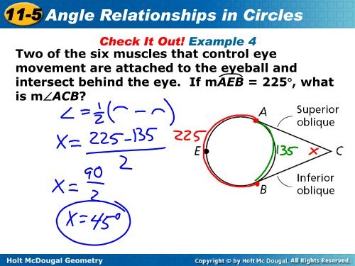 11-5 Angle Relationships in Circles 11-5 Angle Relationships in ...