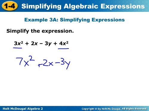 1.4 Simplifying Algebraic Expressions