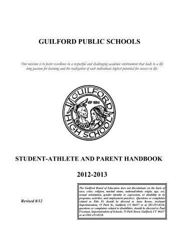 GHS Student-Athlete and Parent Handbook - Guilford Public Schools