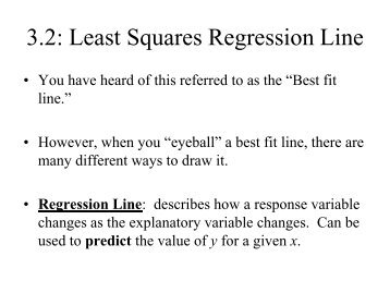 3.3: Least Squares Regression Line