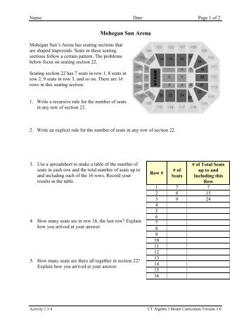 Activity 1.3.4 Mohegan Sun Arena