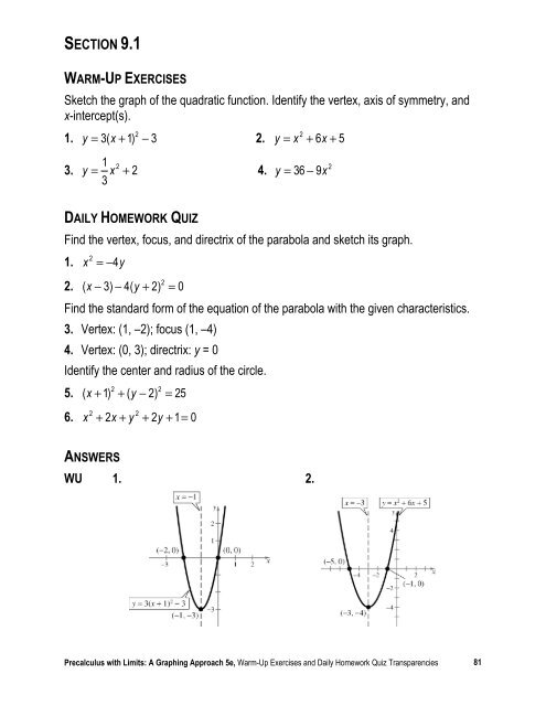 Warm-up and HW Quiz