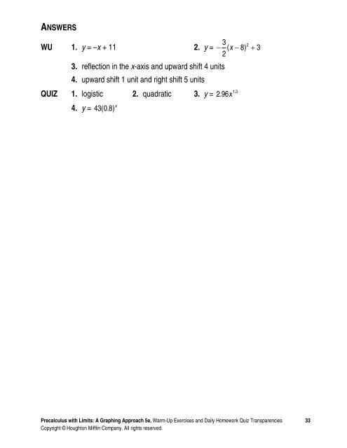 Warm-up and HW Quiz