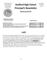 Guilford High School Principal's Newsletter - Guilford Public Schools
