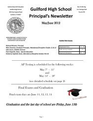 Guilford High School Principal's Newsletter - Guilford Public Schools