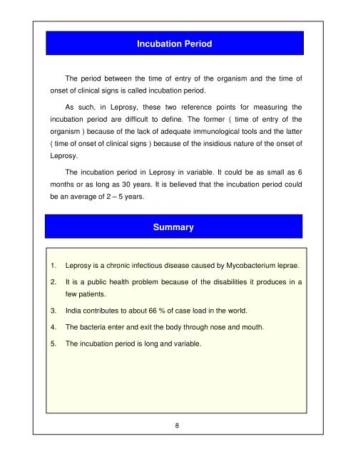 Leprosy Training Module for Medical Officers