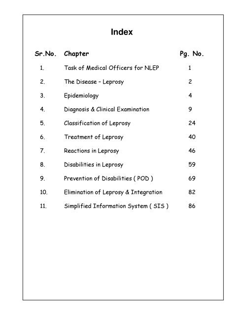 Leprosy Training Module for Medical Officers