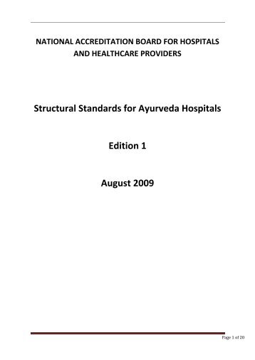 NABH Standard for Ayurveda Hospitals