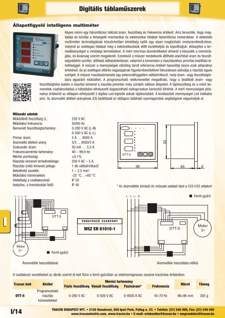 I/10 Digitális táblaműszerek - Tracon