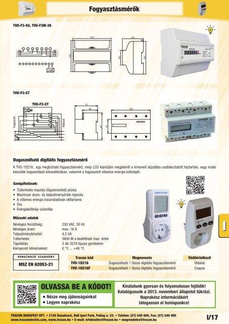 I/16 Fogyasztásmérők - Tracon