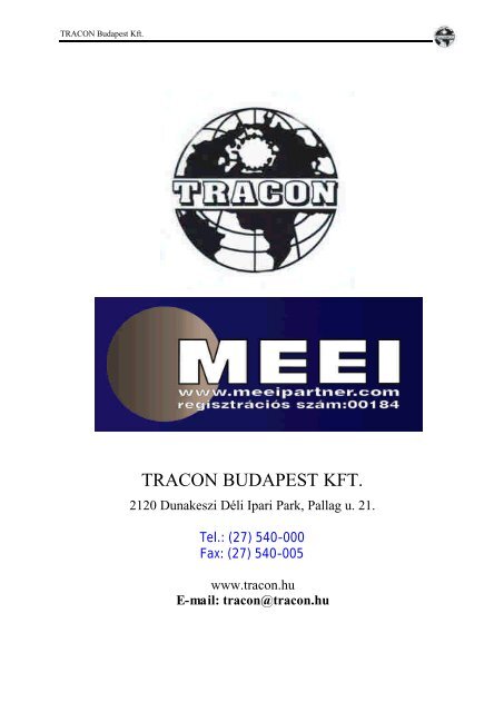 TES típusú készülékkapcsoló-család Műszaki ismertető - Tracon