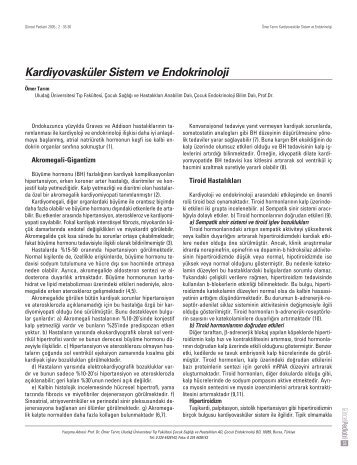 Kardiyovasküler Sistem ve Endokrinoloji - Güncel Pediatri Dergisi