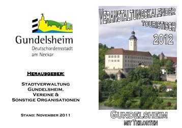 VA-Kalender 2012 touristisch - Gundelsheim
