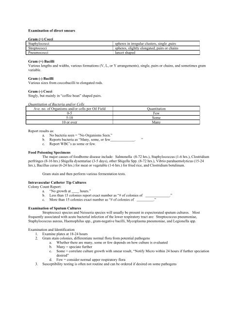 Fact sheet on Staphylococcus - Examining Food