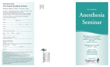 Anesthesia Seminar - Gundersen Health System