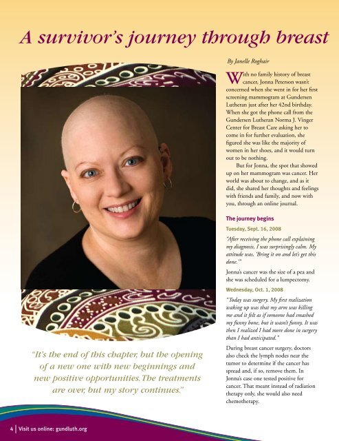 A survivor's journey through breast cancer dia