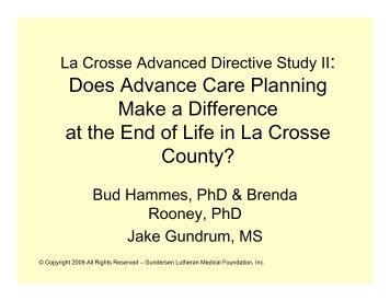 Does Advance Care Planning Make a Difference at the End of Life in ...