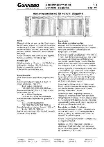 PB45 Monteringsanvisning Slaggrind.pmd - Gunnebo