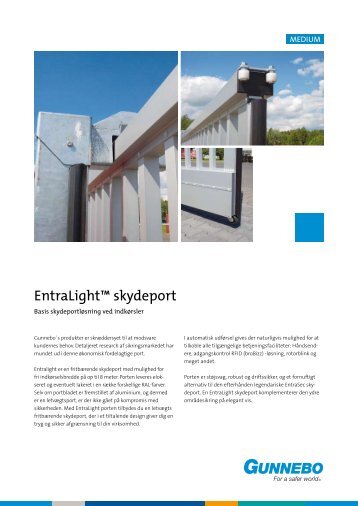 EntraLight™ skydeport - Gunnebo