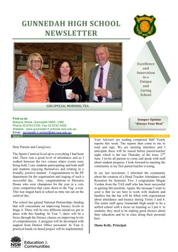 GHS Newsletter 14 Jun 2013 - Gunnedah High School