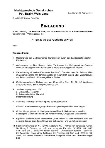 Marktgemeinde Gunskirchen Pol. Bezirk Wels-Land