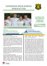 GUNNEDAH HIGH SCHOOL NEWSLETTER Excellence and ...